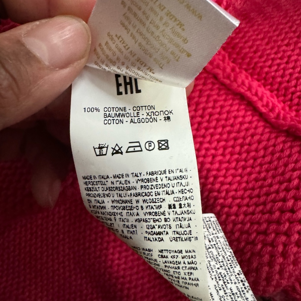 NWT New with Tags Regina SRL Angela Maffei Pink Poncho Cardigan 100% Cotton - Picture 4 of 5